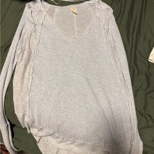 We The Free Soft Gray Knit Top